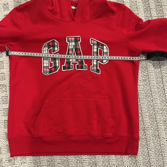 GAP Red Hoodie with Plaid Logo - Picture 4 of 7